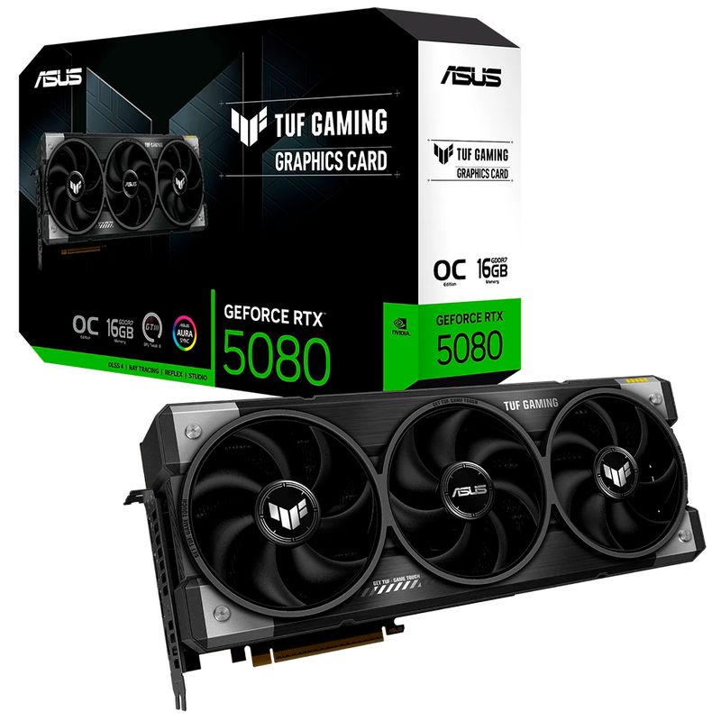 ASUS - Tarjeta De Vídeo Asus TUF Gaming GeForce RTX 5080 OC GDDR7 16GB
