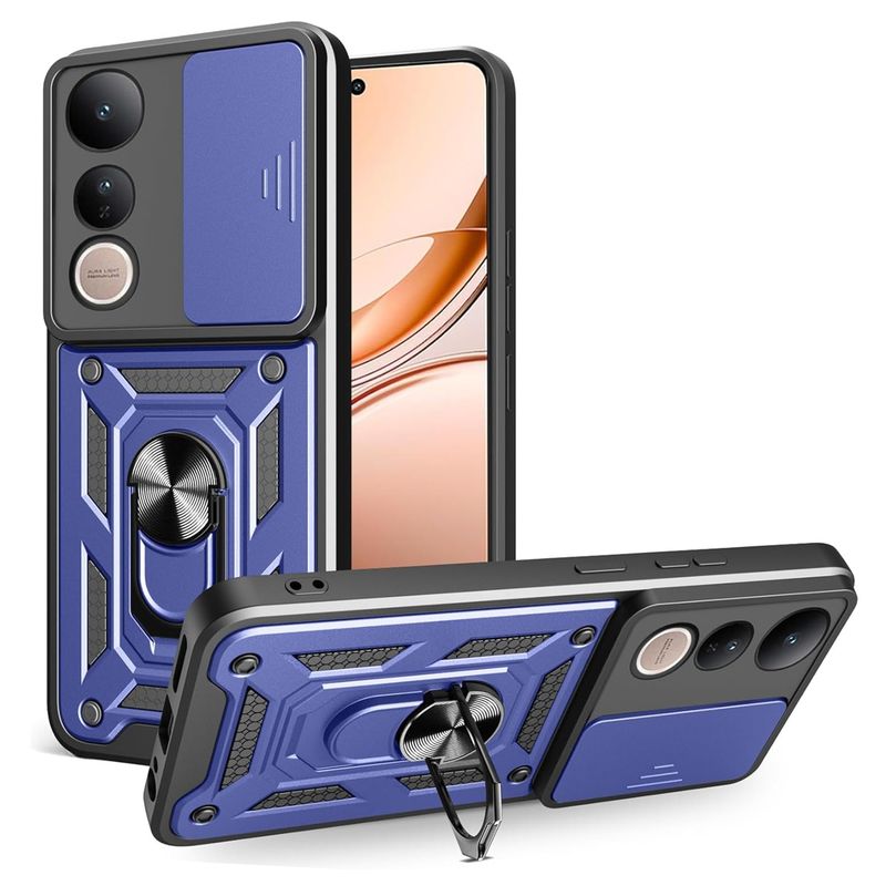 GENERICO - Funda Estuche Case Protector Slider Compatible Con Vivo V50 Lite Azul