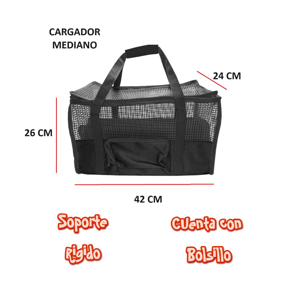 HALLY PET - Maletín Cargador Med + Quitamotas Rojo
