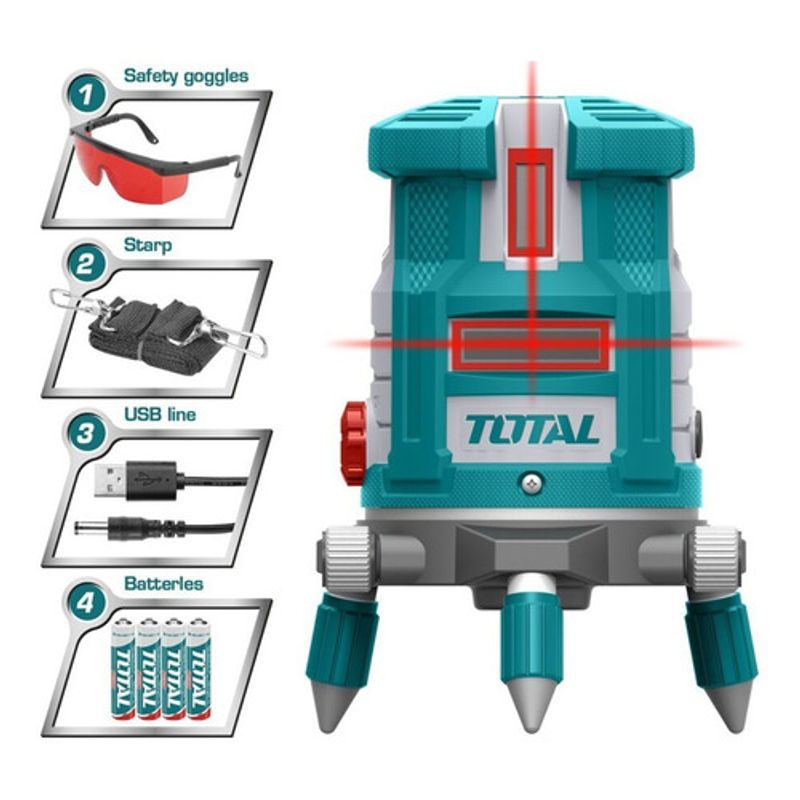 TOTAL - Nivel Laser Autonivelante 5 Lineas 0-30m total