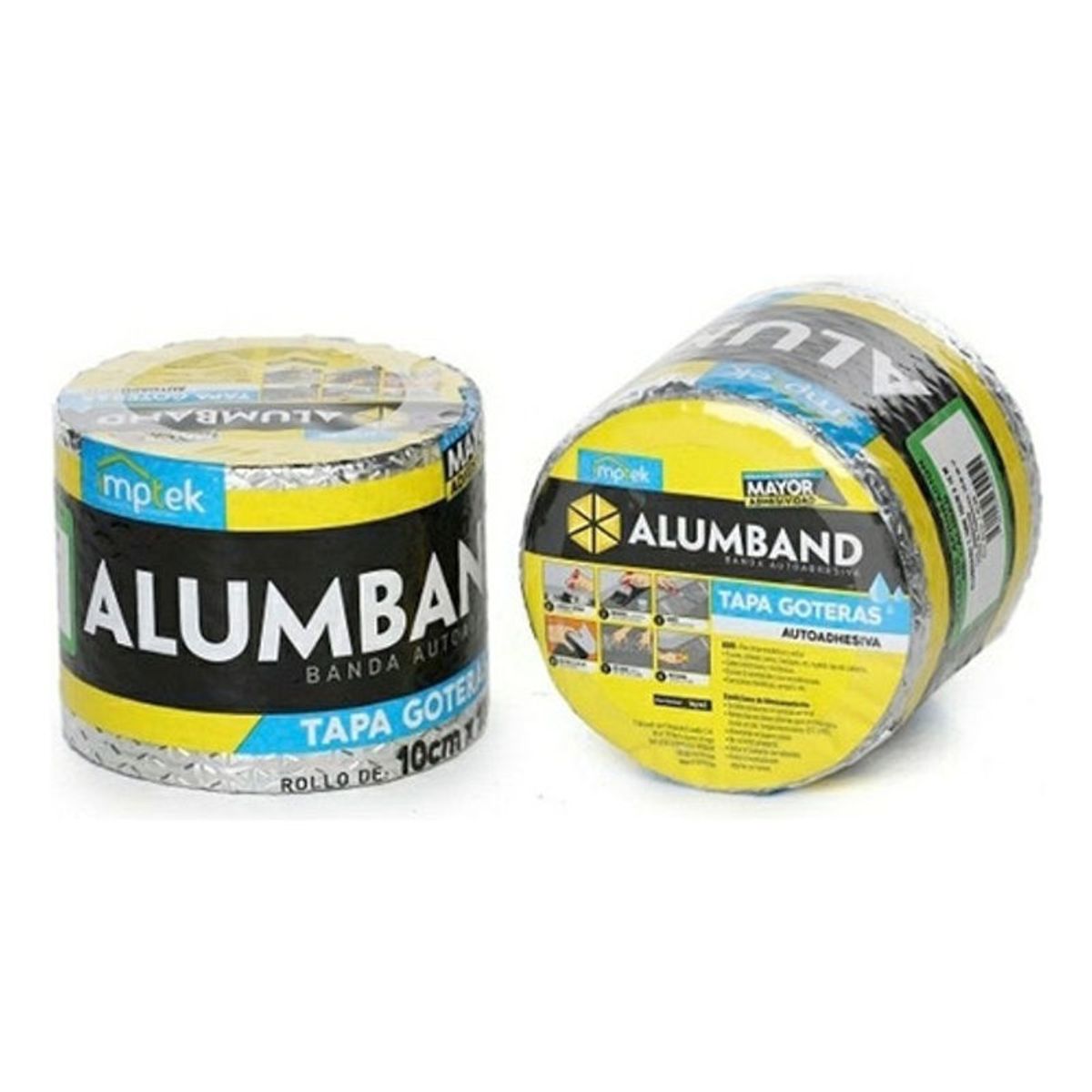 TOTAL - Cinta Asfaltica Tapagotera Eternit 10cm X 5m Alumban Adhesiva