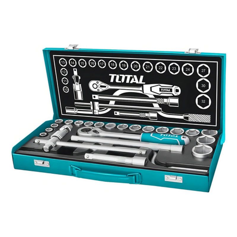 TOTAL - Rache Con copas 1/2" x 24 pzs industrial total