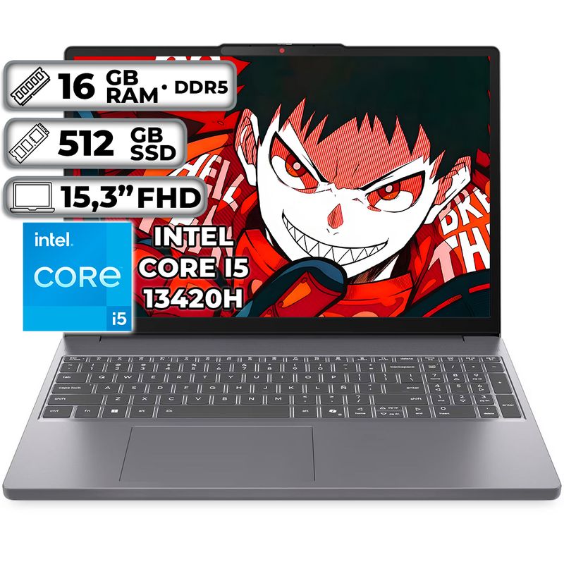 LENOVO - PORTÁTIL LENOVO INTEL CORE I5-13420H 16GB RAM 512GB SSD 153 FHD WUXGA