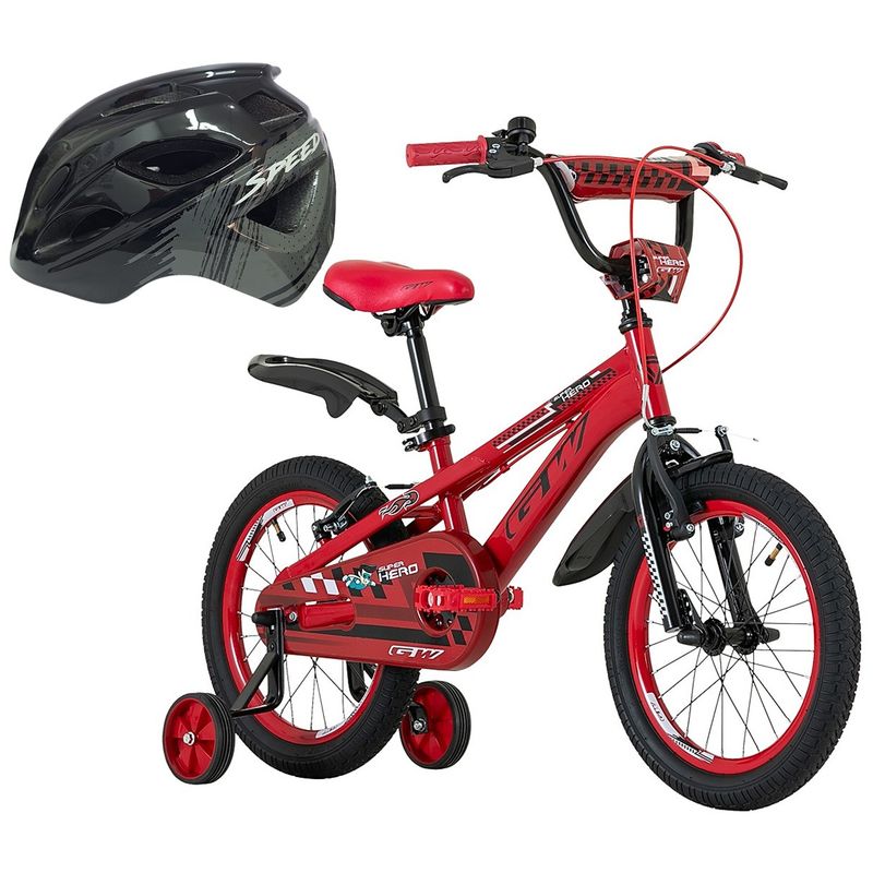GW - Bicicleta + Casco Niño Niña Gw Rin 16 Con Accesorios