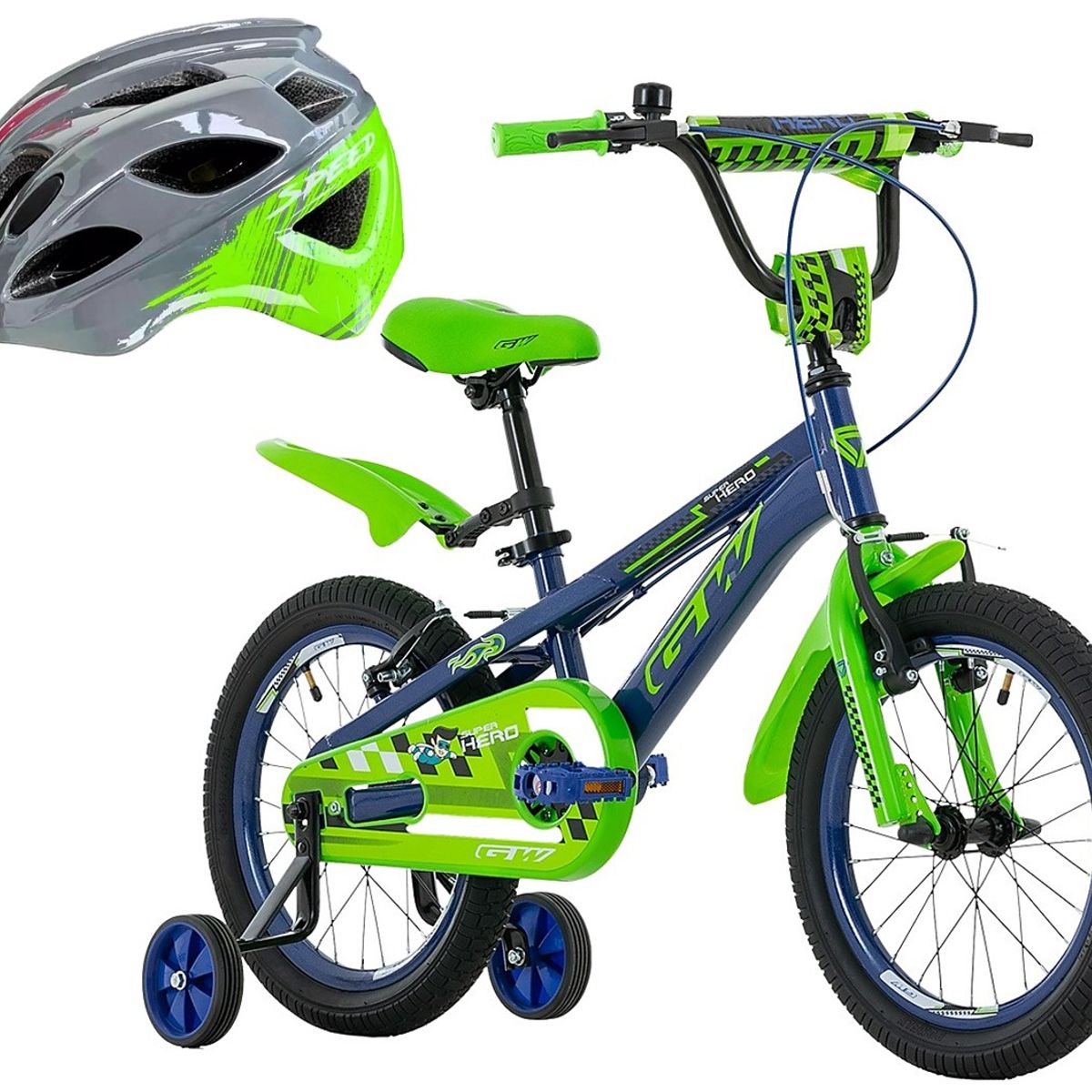 GW - Bicicleta + Casco Niño Niña Gw Rin 16 Con Accesorios