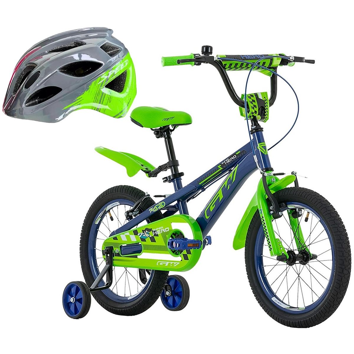 GW - Bicicleta + Casco Niño Niña Gw Rin 16 Con Accesorios