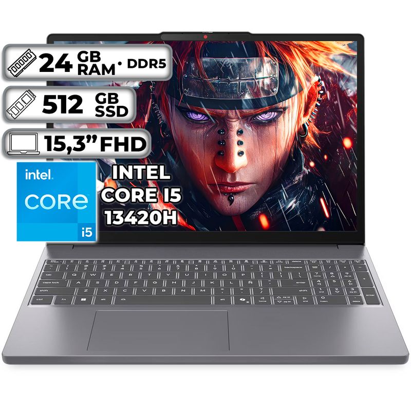 LENOVO - PORTÁTIL LENOVO INTEL CORE I5-13420H 24GB RAM 512GB SSD 153 FHD WUXGA