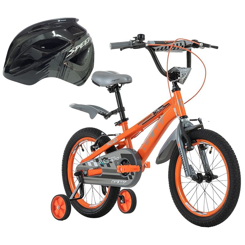 GW - Bicicleta + Casco Niño Niña Gw Rin 16 Con Accesorios