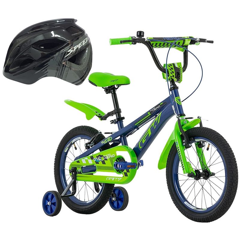 GW - Bicicleta + Casco Niño Niña Gw Rin 16 Con Accesorios