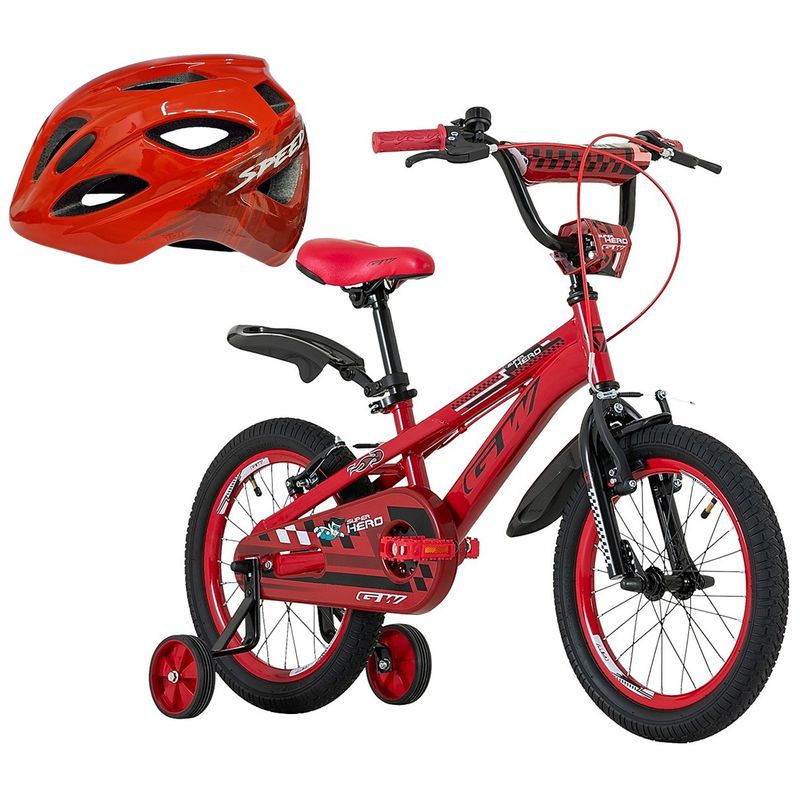 GW - Bicicleta + Casco Niño Niña Gw Rin 16 Con Accesorios