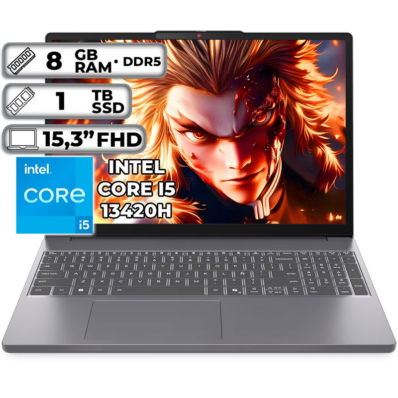 LENOVO - PORTÁTIL LENOVO INTEL CORE I5-13420H 8GB RAM 1TB SSD 153 FHD WUXGA