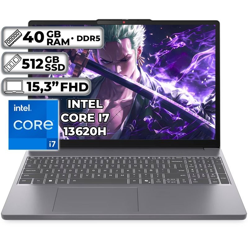 LENOVO - PORTÁTIL LENOVO SLIM 3 15IRH10  INTEL CORE I7-13620H 40GB RAM 512GB SSD 15.3" FHD WUXGA
