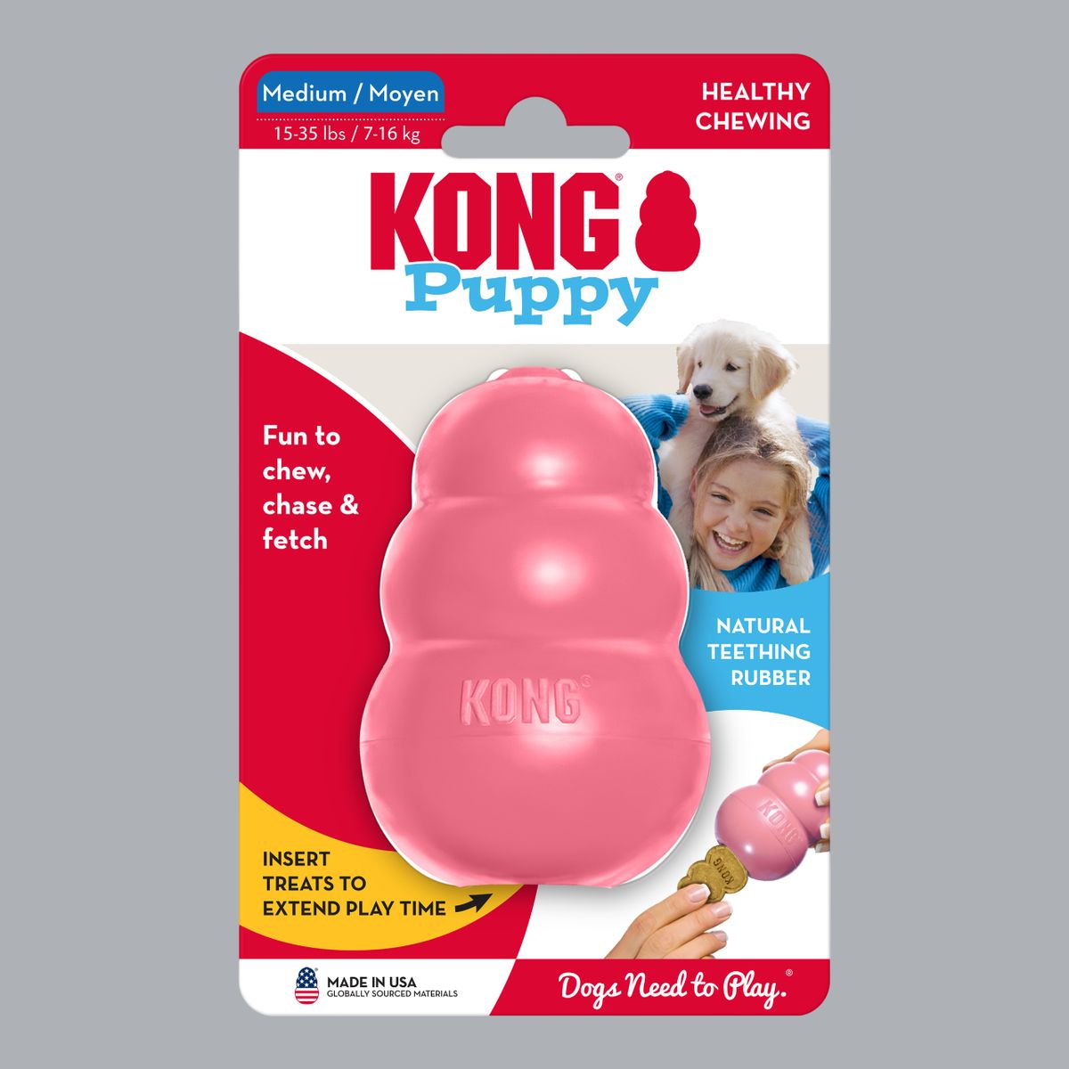 KONG COMPANY - KONG Puppy Portapasabocas Colores Surtidos talla M