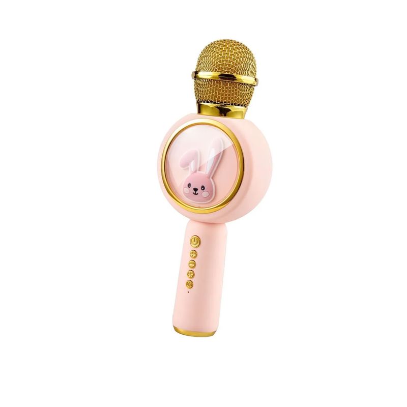 GENERICO - Microfono Karaoke Speaker X6 Para Niños Portátil Bluetooth Color RosaBlanco
