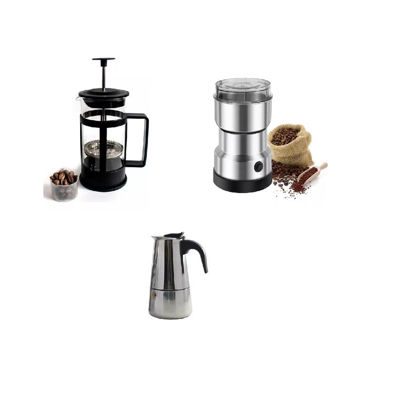 SKY - Molino De Café, Prensa Francesa 1000ml Y Cafetera 6 Tazas