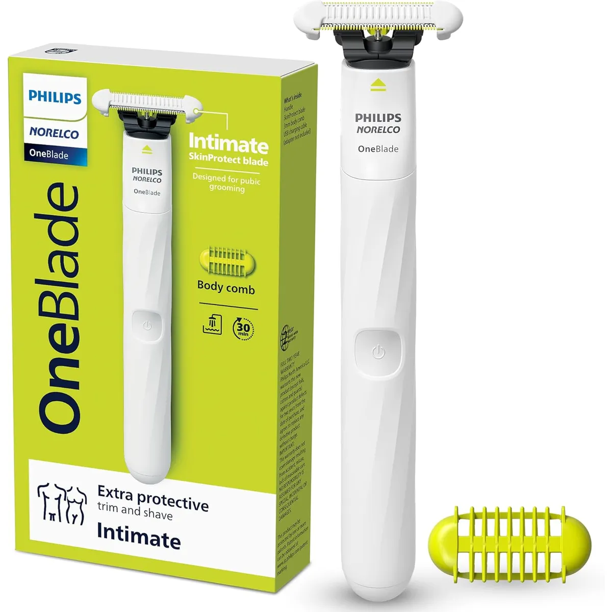 PHILIPS - Afeitadora Eléctrica Portátil Inalámbrica Philips OneBlade Zona Intima