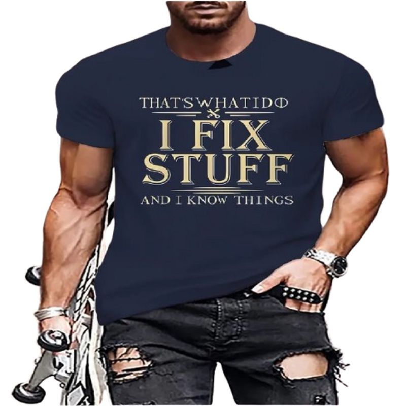 100 - Camiseta Azul Lema I Fix Stuff