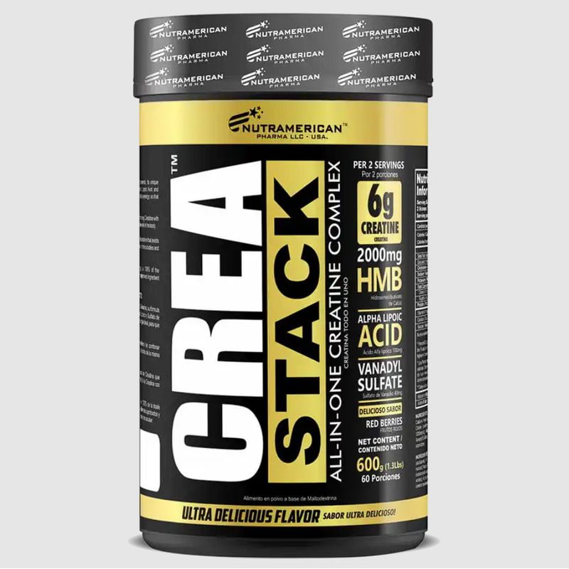 MEGAPLEX - Crea Stack - Creatina Monohidratada con Hmb - Frutos rojos 600g