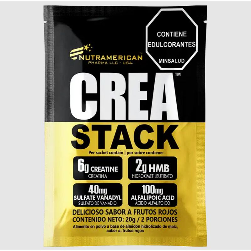 MEGAPLEX - Crea Stack - Creatina Monohidratada con Hmb - Frutos rojos - Sachets