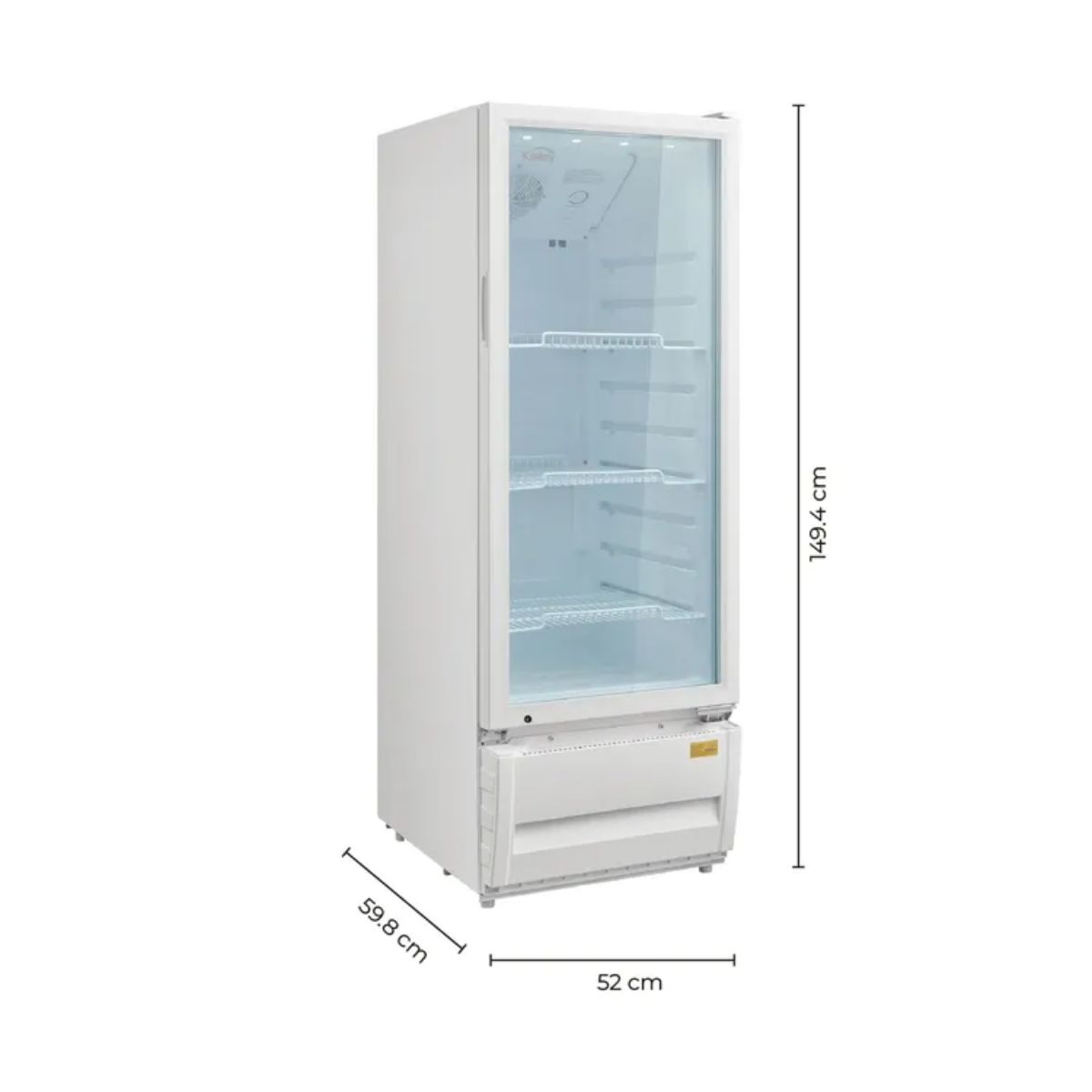 KALLEY - Nevera Vitrina KALLEY Frost Una puerta 211 Litros K-SC211L3 Blanco