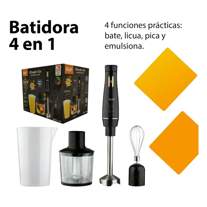 GENERICO - Licuadora Batidora De Inmersión Batidora 4 En 1 Raf