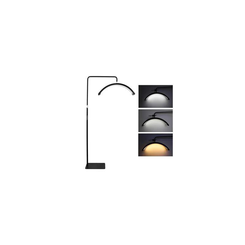 GENERICO - Lampara Led Media Luna Fotografía Base Piso Brillo Ajustable HD-M6X