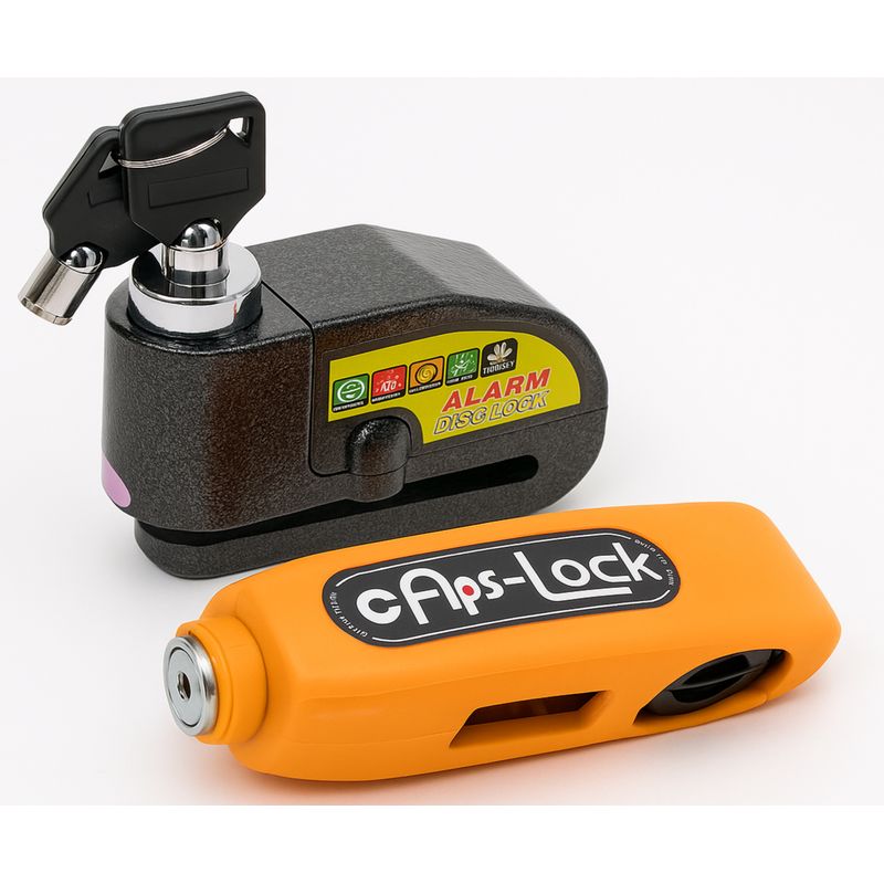 LUMBERMAN - Candado Moto Alarma Freno De Disco + Candado Manilar Seguro