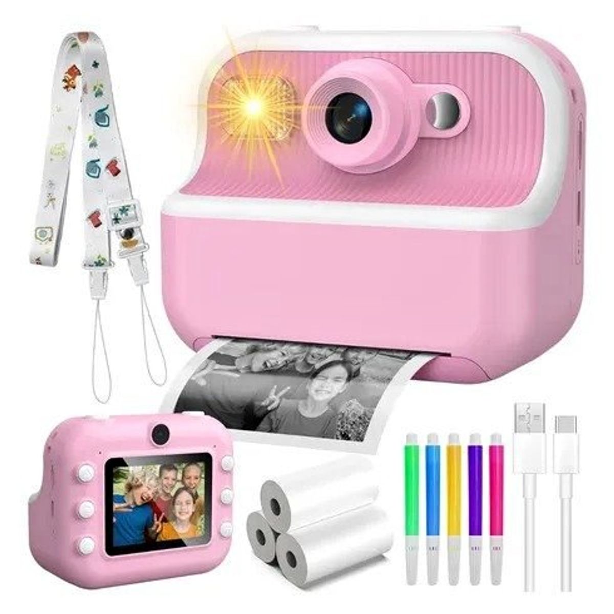 GENERICO - Cámara Digital con Impresora Instantánea  Fotos al Momento