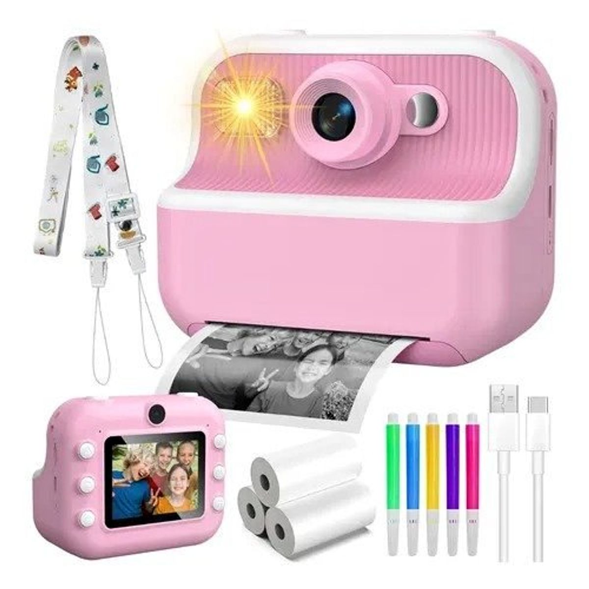 GENERICO - Cámara Digital con Impresora Instantánea  Fotos al Momento