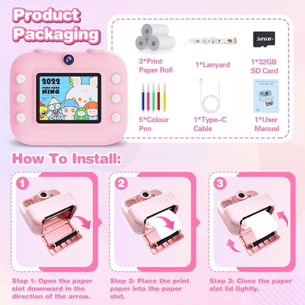 GENERICO - Cámara Digital con Impresora Instantánea  Fotos al Momento