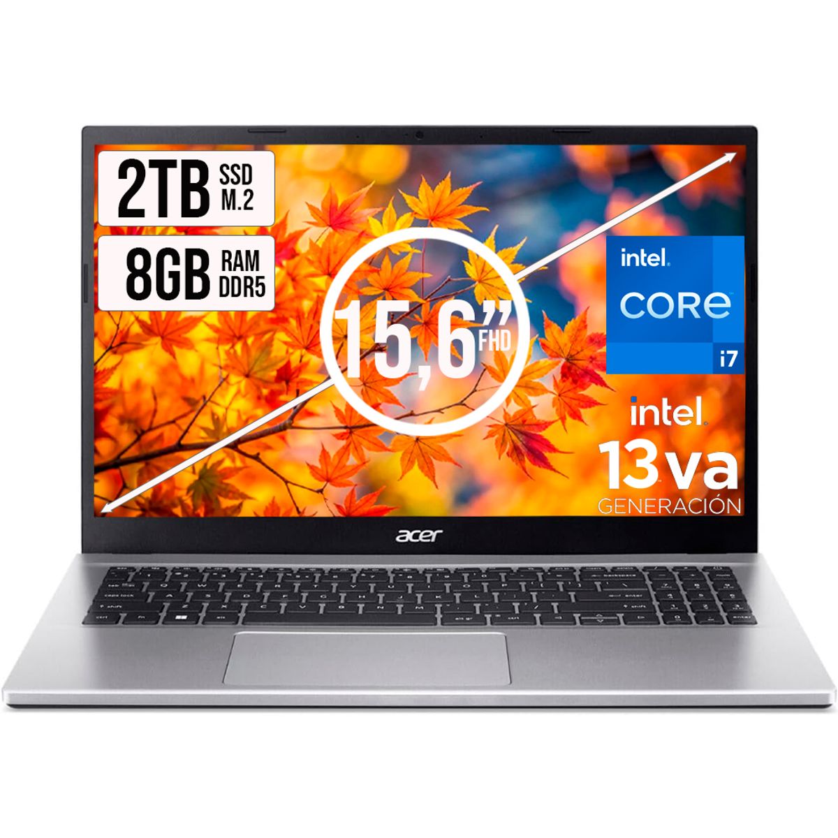 ACER - PORTATIL ACER ASPIRE INTEL CORE I7-13620H SSD 2TB RAM 8GB DDR5 15,6 IPS FHD