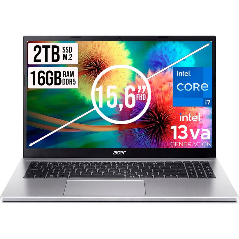 ACER - PORTATIL ACER ASPIRE INTEL CORE I7-13620H SSD 2TB RAM 16GB DDR5 15,6 IPS FHD