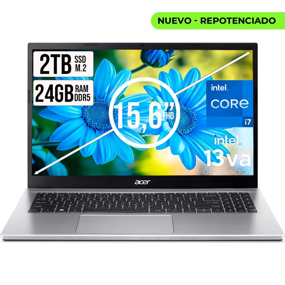 ACER - PORTATIL ACER ASPIRE INTEL CORE I7-13620H SSD 2TB RAM 24GB DDR5 15,6 IPS FHD