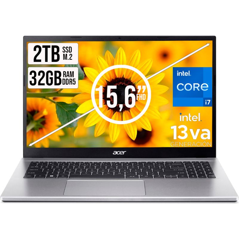 ACER - PORTATIL ACER ASPIRE INTEL CORE I7-13620H SSD 2TB RAM 32GB DDR5 15,6 IPS FHD