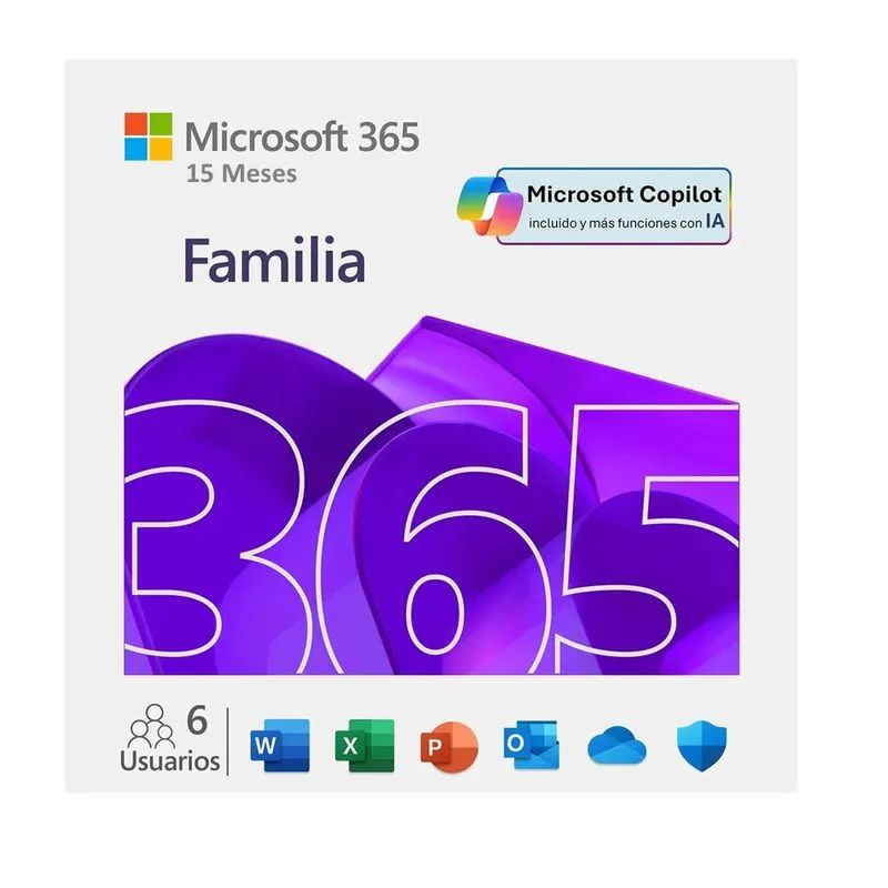 MICROSOFT - Microsoft Office 365 Familia 15 Meses 6 Usuarios 30 Dispositivos PIN