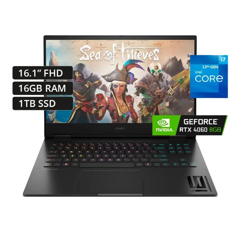 HP - HP OMEN - I7 13620H - RAM 24GB - SSD 1TB - RTX 4060 8GB - PANTALLA 16,1" FHD 165HZ