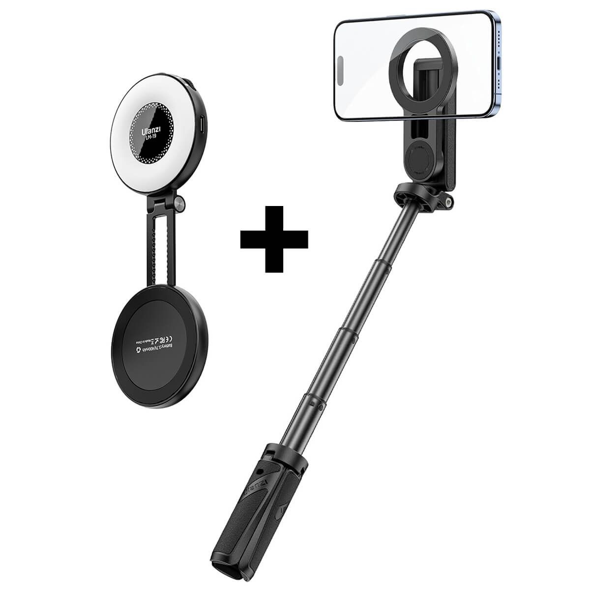ULANZI - Trípode Ulanzi JJ03 y  Aro De Luz Magnético Para Celular Ulanzi LM19