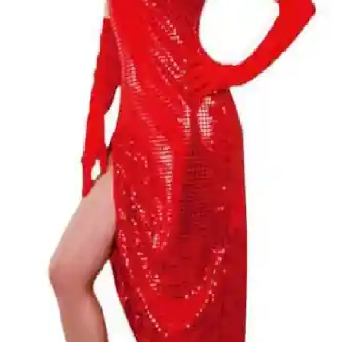 GENERICO - Disfraz Glamour De Jessica Rabbit Vestido Rojo Brillante