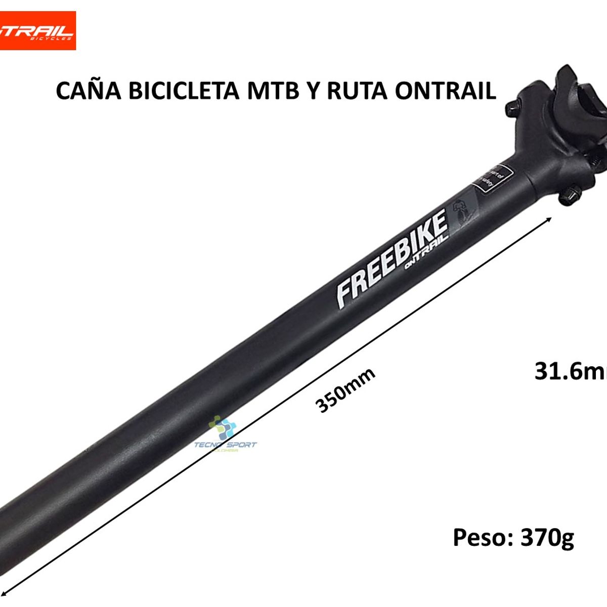 ONTRAIL - Caña Tija Bicicleta 316mm Ontrail Aluminio Tubo Sillin