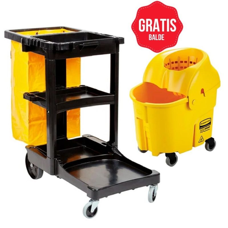RUBBERMAID - Carro de Limpieza con Bolsa FG617388BLA y Balde FG759088YEL