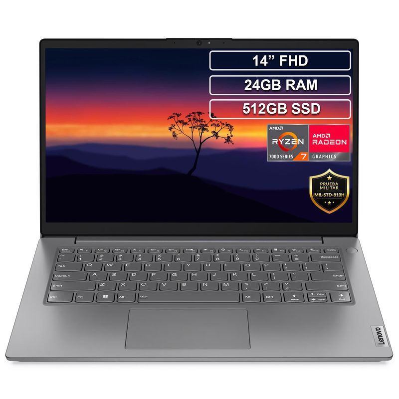 LENOVO - Portatil Lenovo V14 G4 Ryzen 7 7730U 24GB 512GB FHD 14
