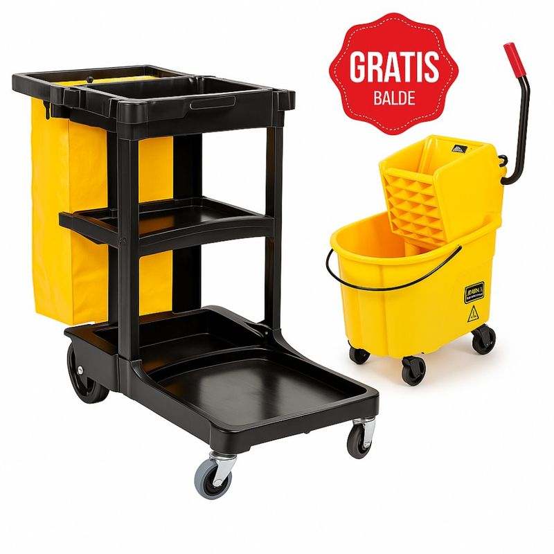 RUBBERMAID - Carro de Limpieza con Bolsa FG617388BLA y Balde FG758088YEL