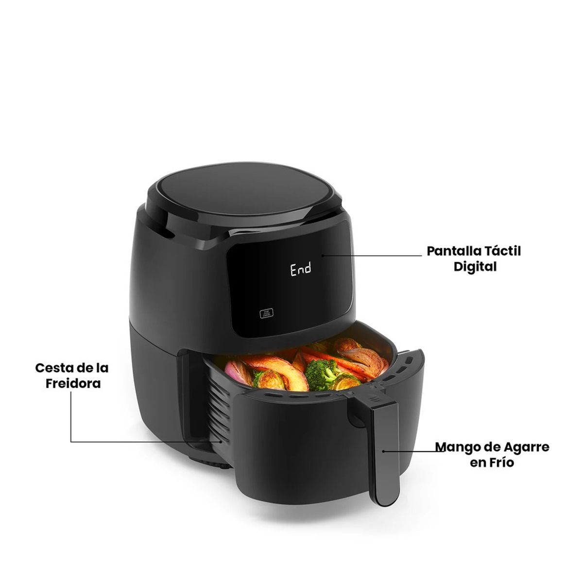 CHEFMAN - Freidora De Aire Digital 47LT - RJ38-5-T-BLACK-MX
