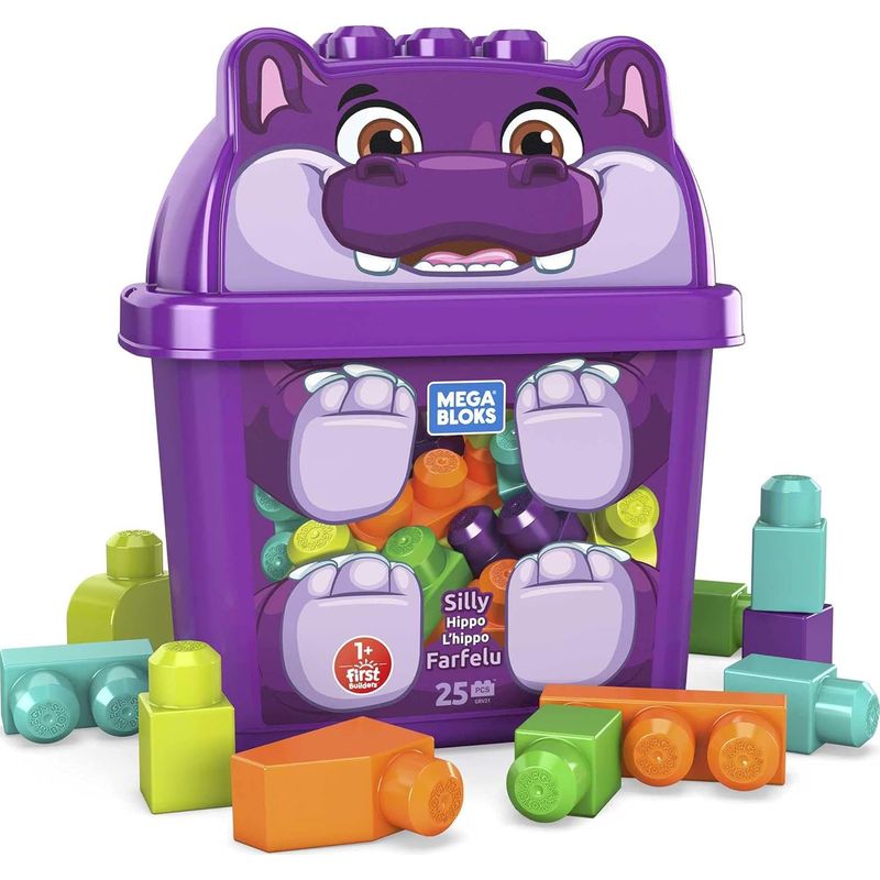 FISHER PRICE - Mega Bloks First Builders Silly Hippo fichas de construcción 25 piezas