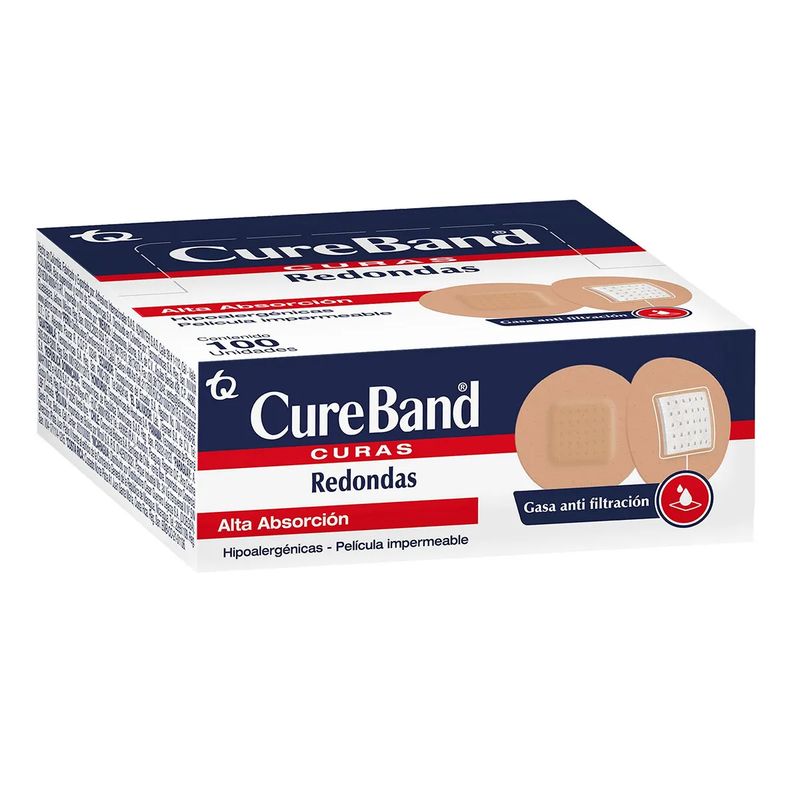 CURE BAND - Curitas Redondas Post Puncion Cureband Caja X 100 Und