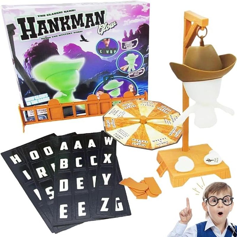 GENERICO - Juego Ahorcado Hankman Glow Vaquero Luz UV Letras Incluidas