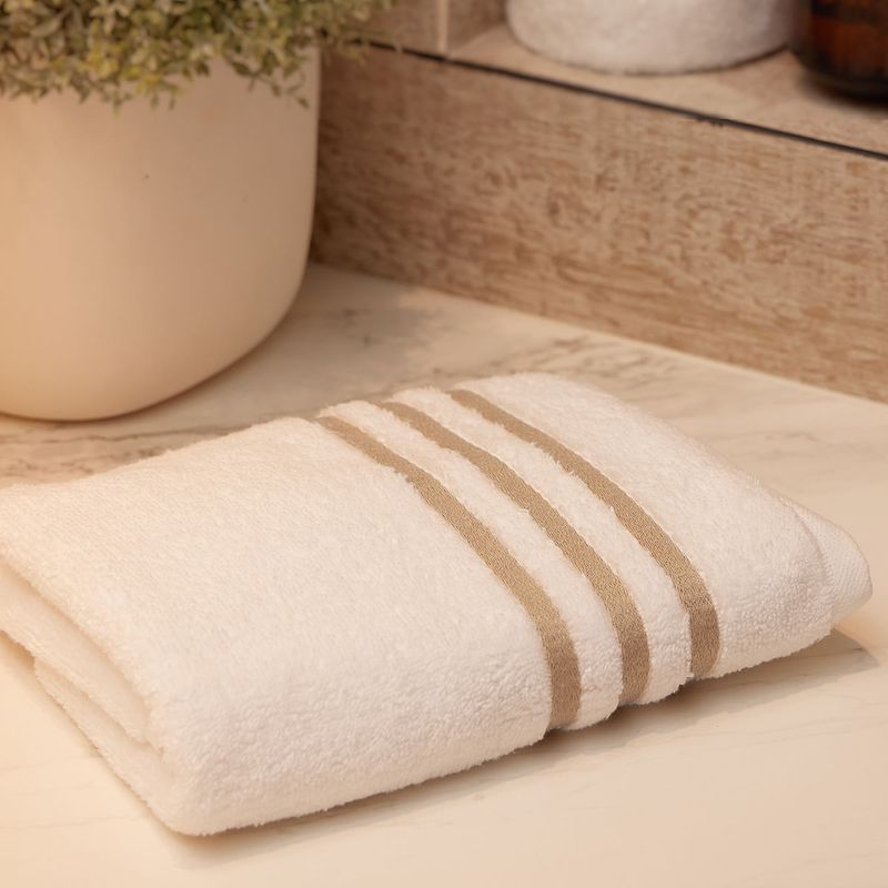 DISTRIHOGAR - Toalla de Manos 100% Algodón 550 gr Spa Taupe 50 x 100 cm