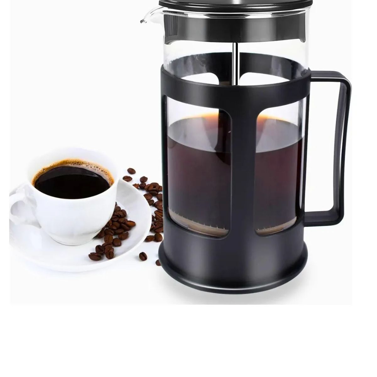 SKY - Prensa Francesa Cafe Cafetera Vidrio 350ml Filtro Acero Inox