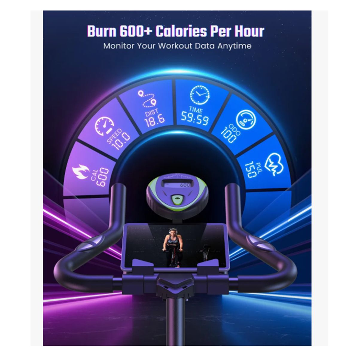 GENERICO - Bicicleta Estática Resistencia Magnética Negra..