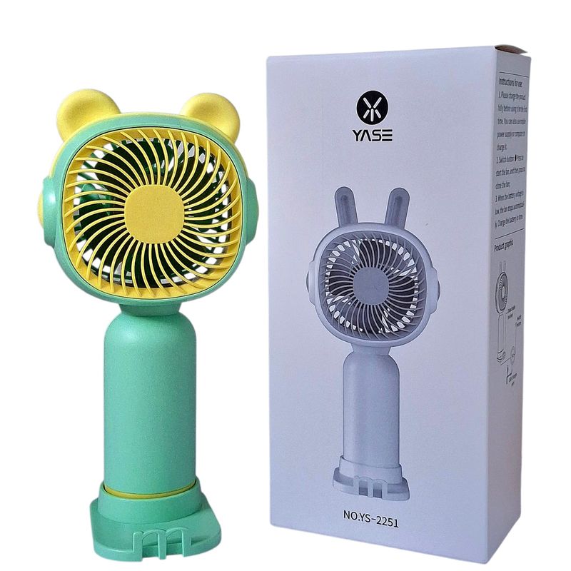 GENERICO - Mini Ventilador de Mano Eléctrico Portátil Recargable Verde